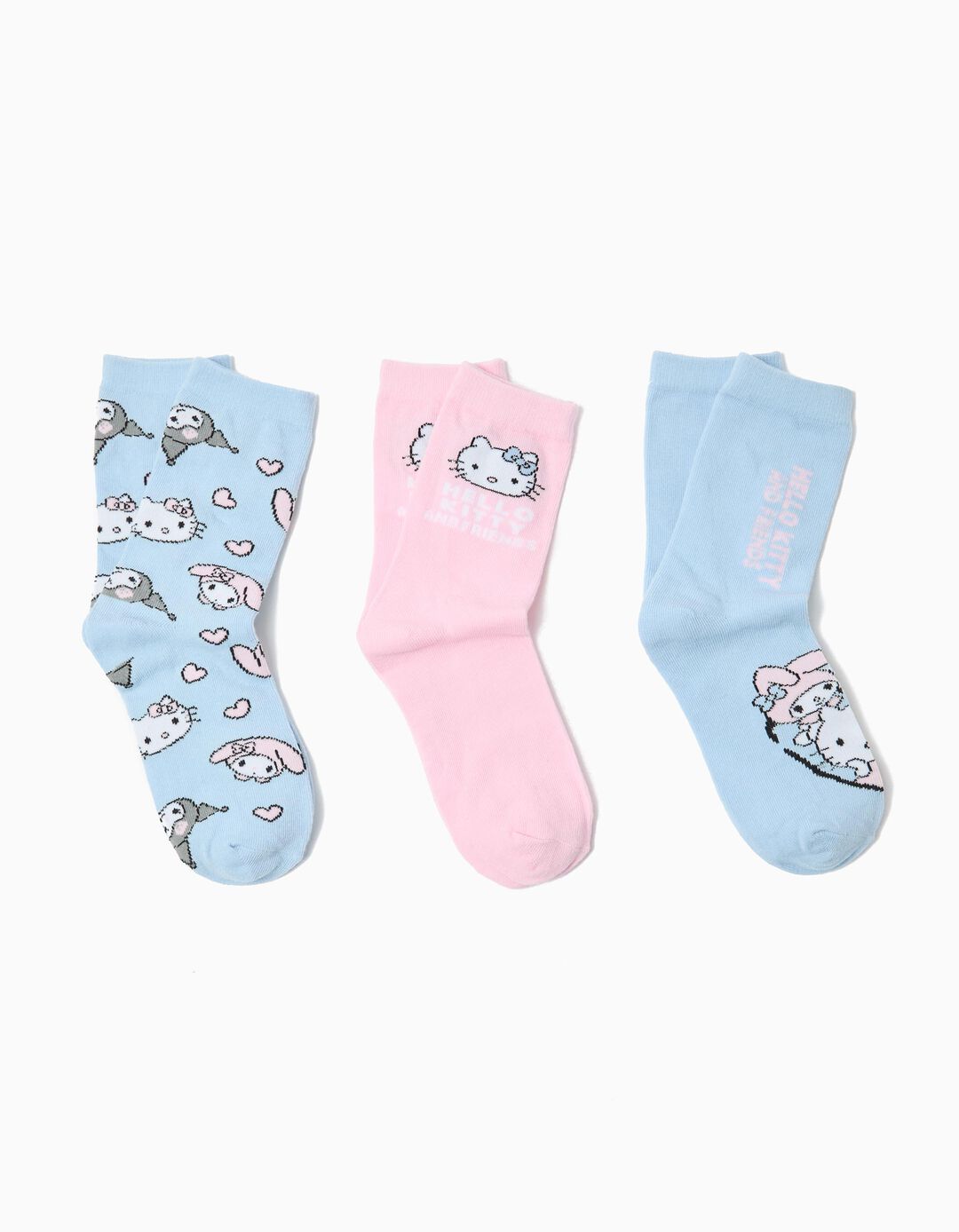 Pack 3 Meias 'Hello Kitty', Menina, Multicor