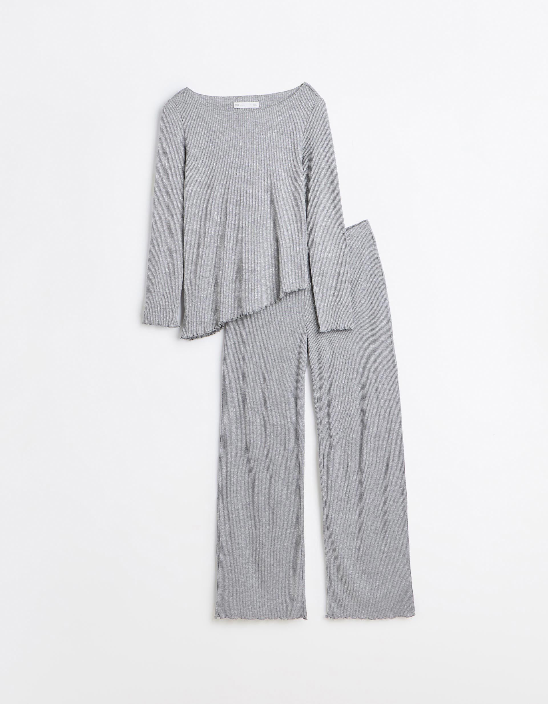 Comprar Online Pijama Canelado, Mulher, Cinzento