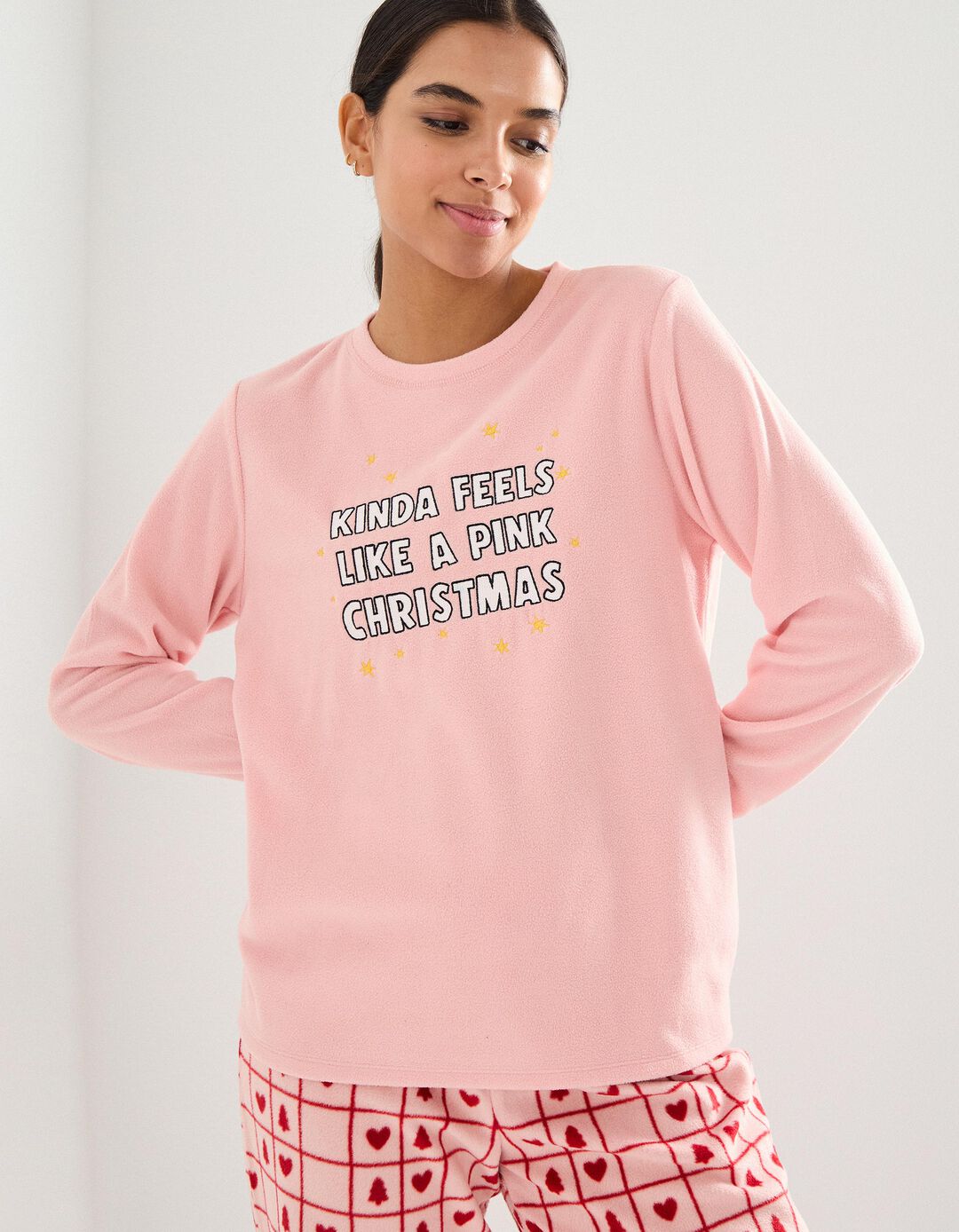 Pijama de Natal, Mulher, Rosa