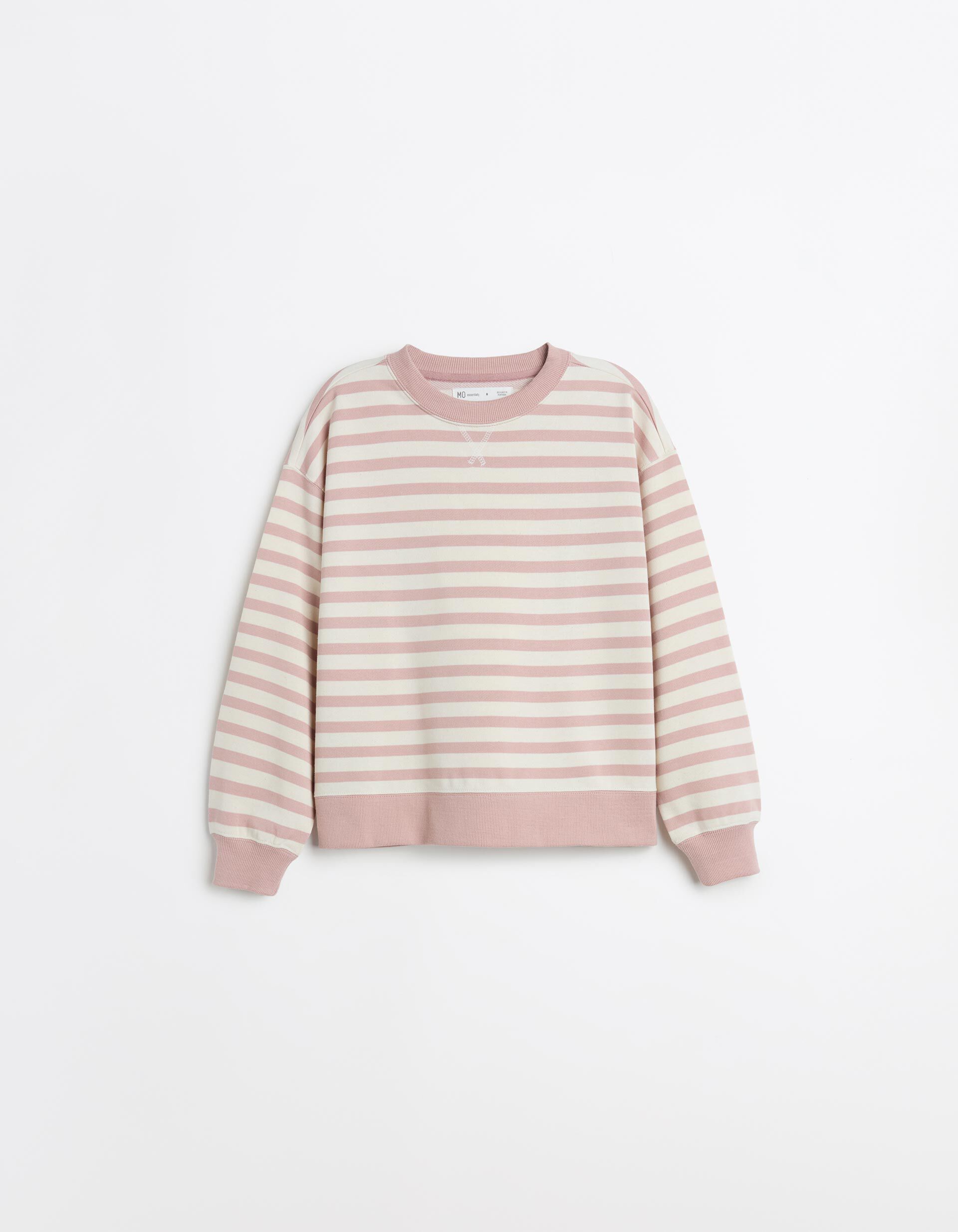Comprar Online Sweatshirt Riscas, Mulher, Rosa Claro