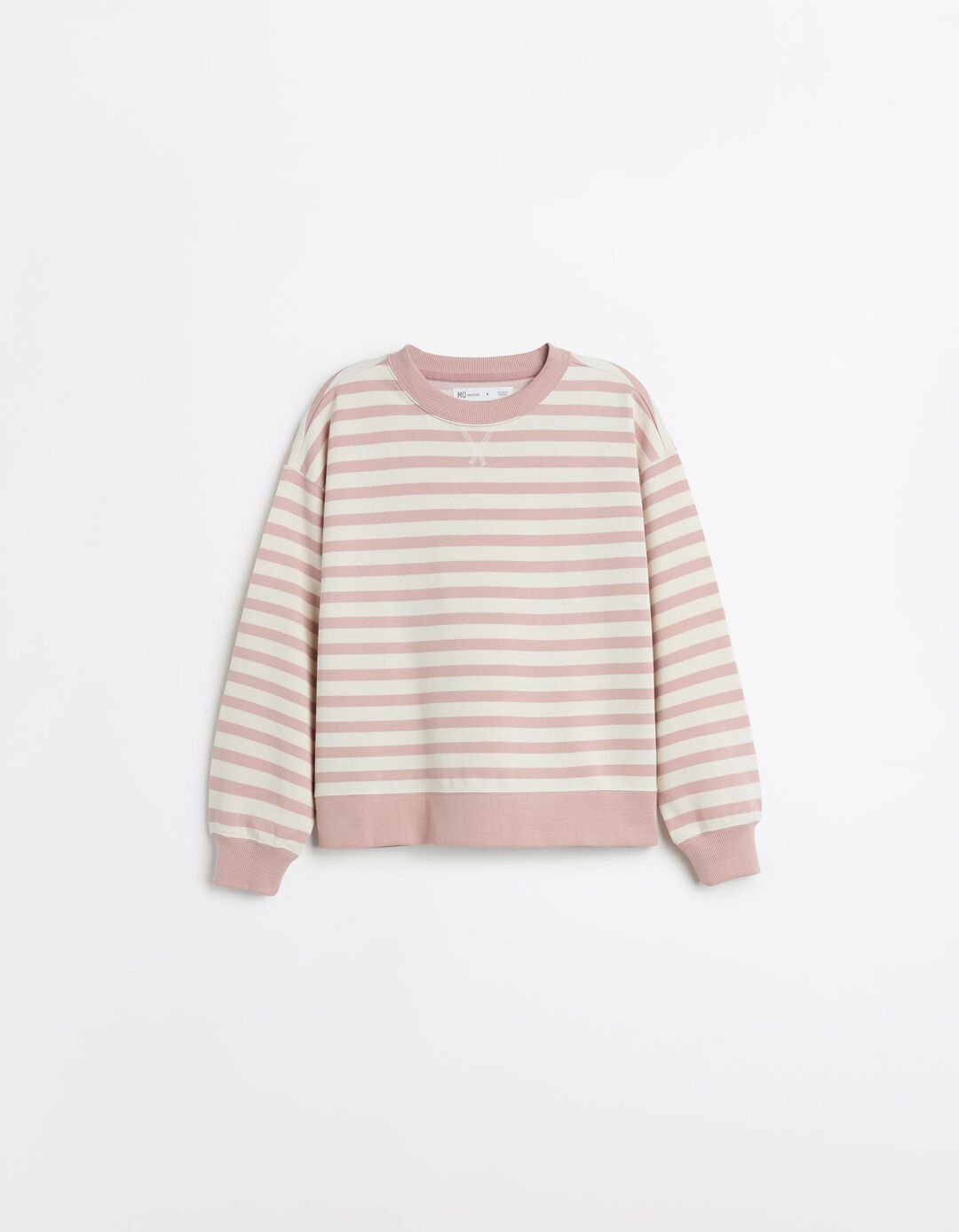Sweatshirt Riscas, Mulher, Rosa Claro