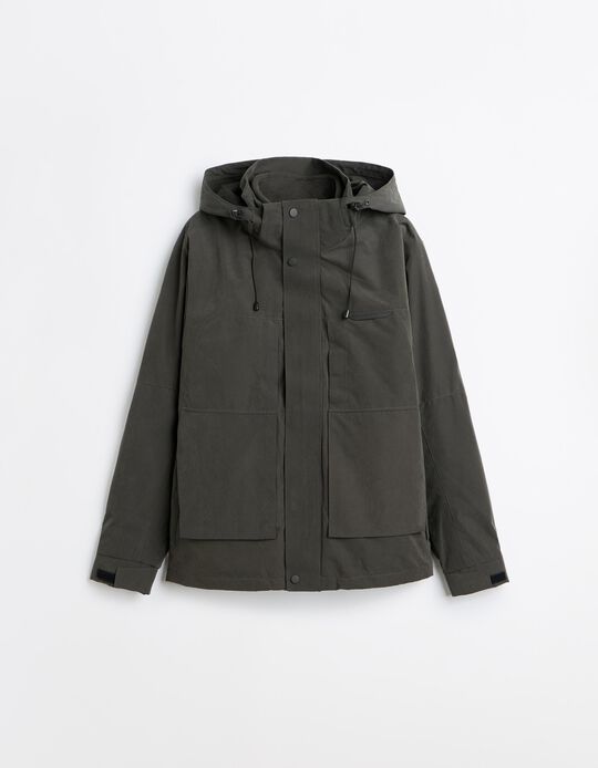 Comprar Online Parka T&eacute;cnica Com Capuz, Homem, Verde Escuro