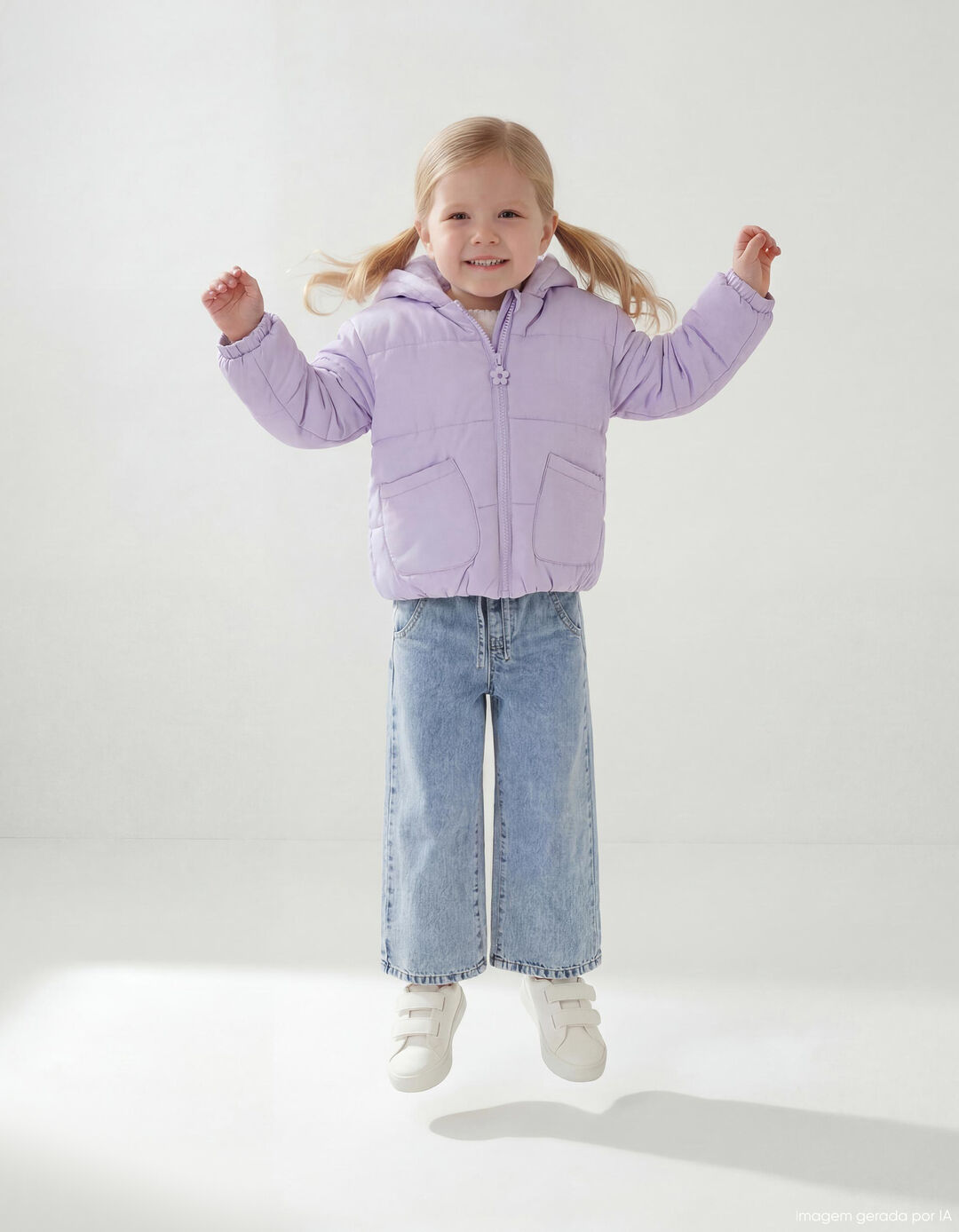 Casaco Acolchoado, Menina, Roxo Claro