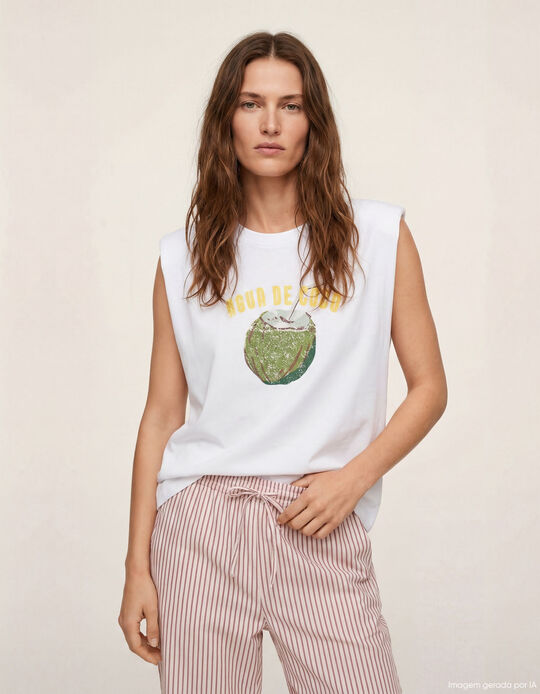 Comprar Online T-shirt Estampada, Mulher, Branco