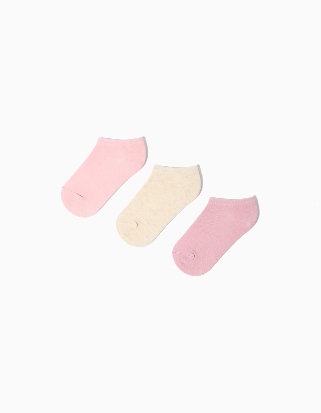 Pack 3 Pares de Meias Tornozelo, Menina, Multicor 