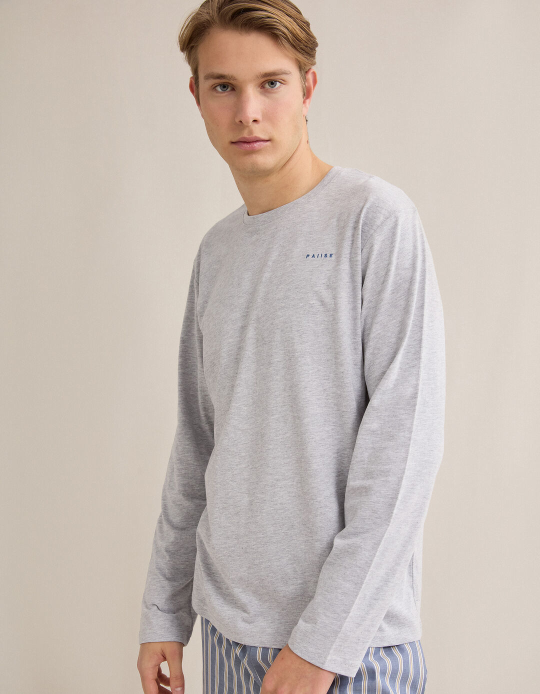 Pijama Riscas, Homem, Cinzento Claro