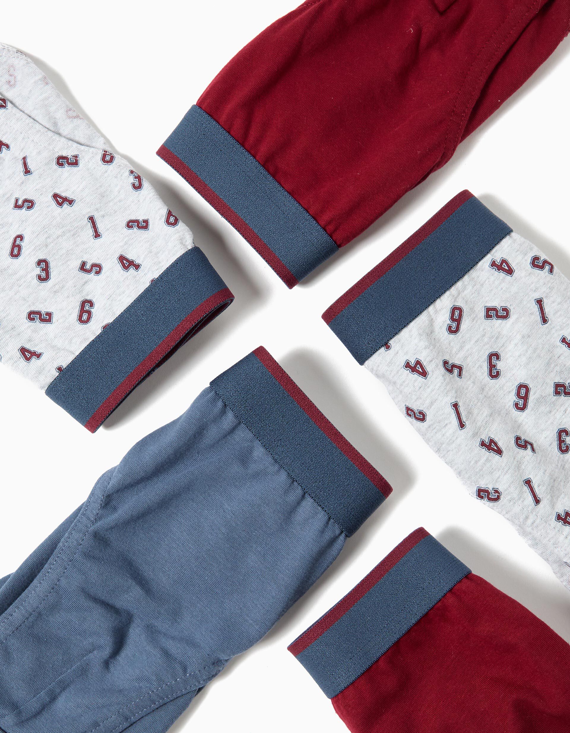 Comprar Online Pack 5 Cuecas, Menino, Vermelho Escuro 