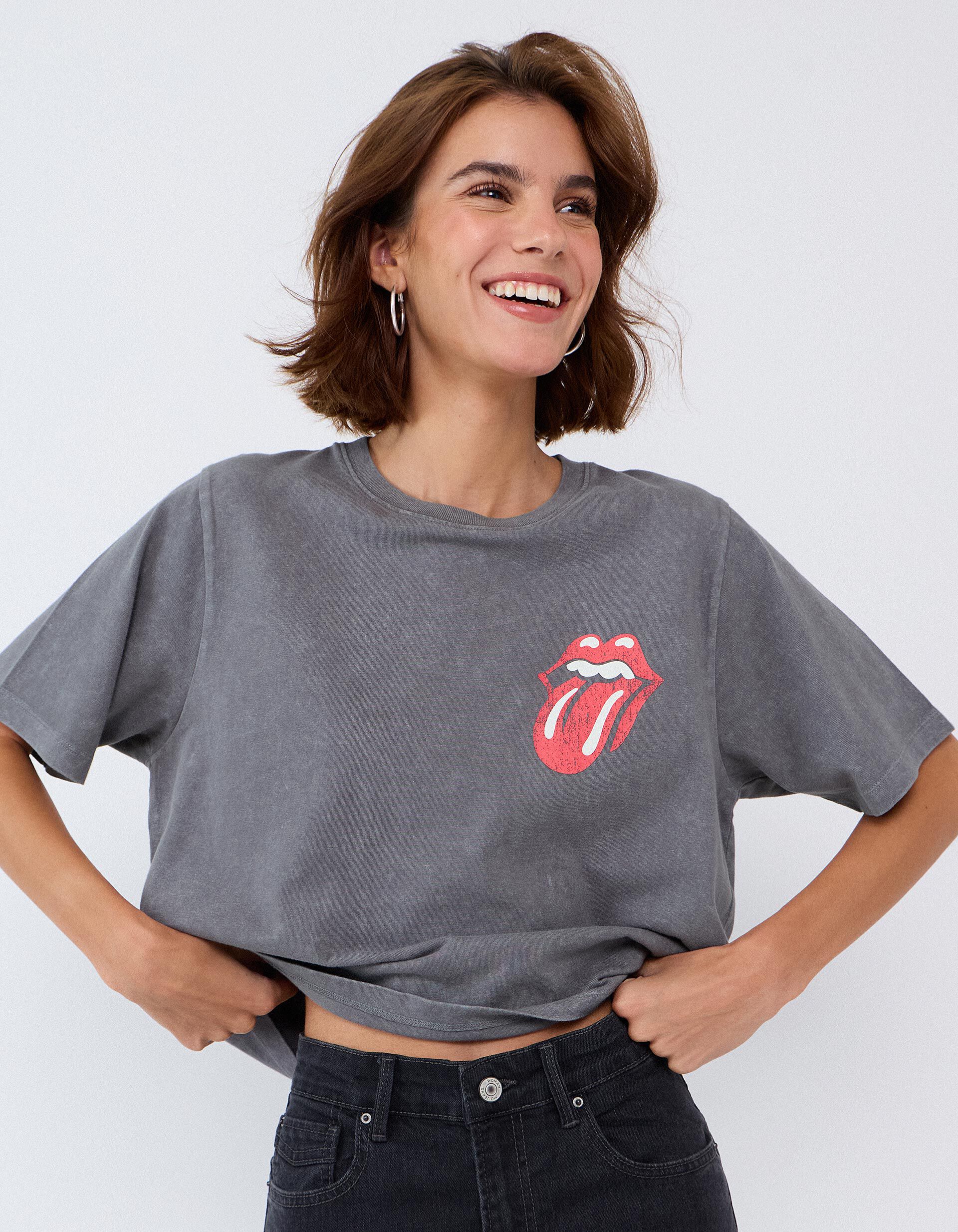 Comprar Online T-shirt Rolling Stones, Mulher, Cinzento Escuro