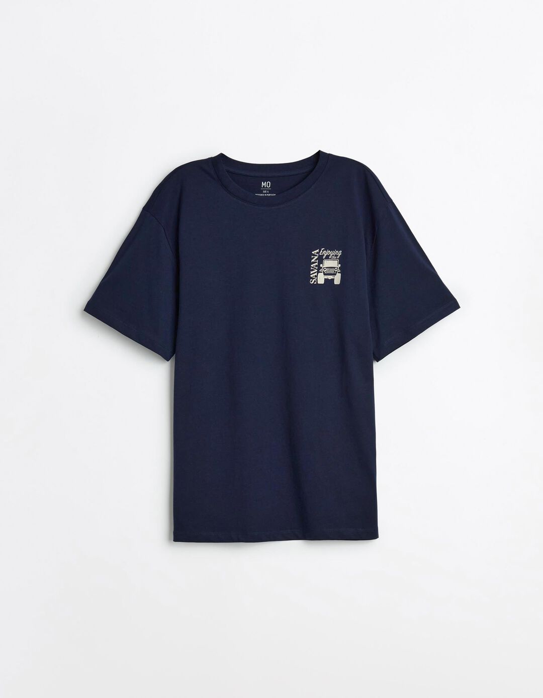 T-shirt Jersey Estampada, Homem, Azul Escuro