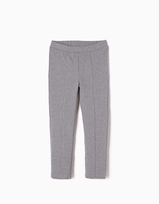 Grey Jersey Knit Fabric Leggings