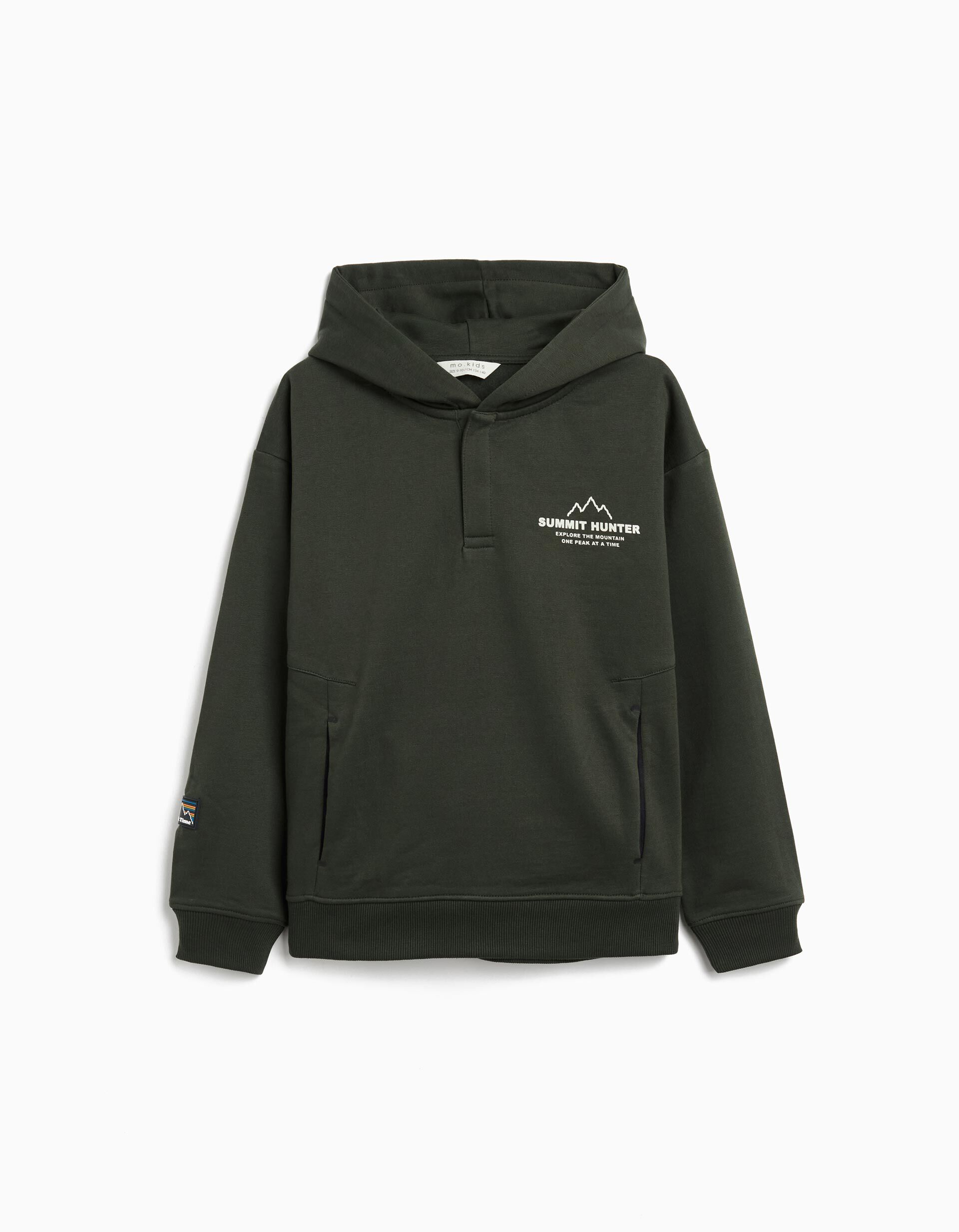 Comprar Online Sweatshirt com Capuz, Menino, Verde Escuro