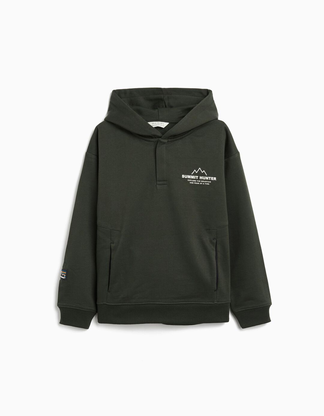 Sweatshirt com Capuz, Menino, Verde Escuro