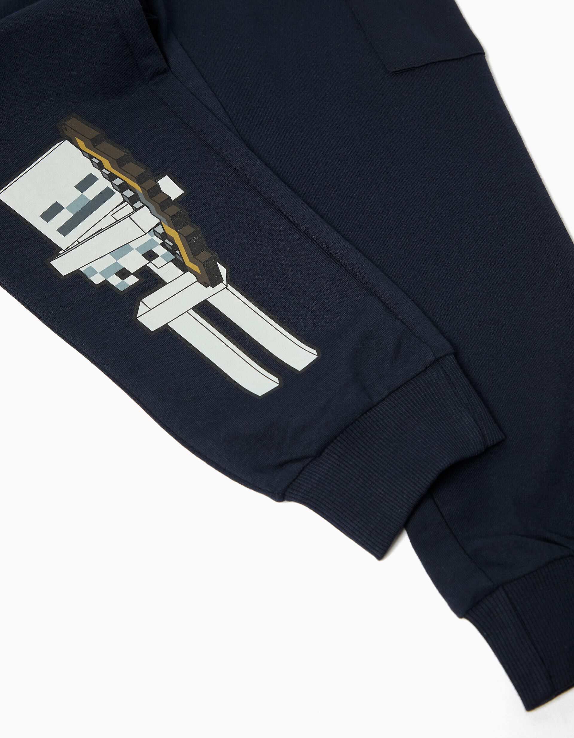 Comprar Online Cal&ccedil;as Jogging de Felpa 'Minecraft', Menino, Azul Escuro 