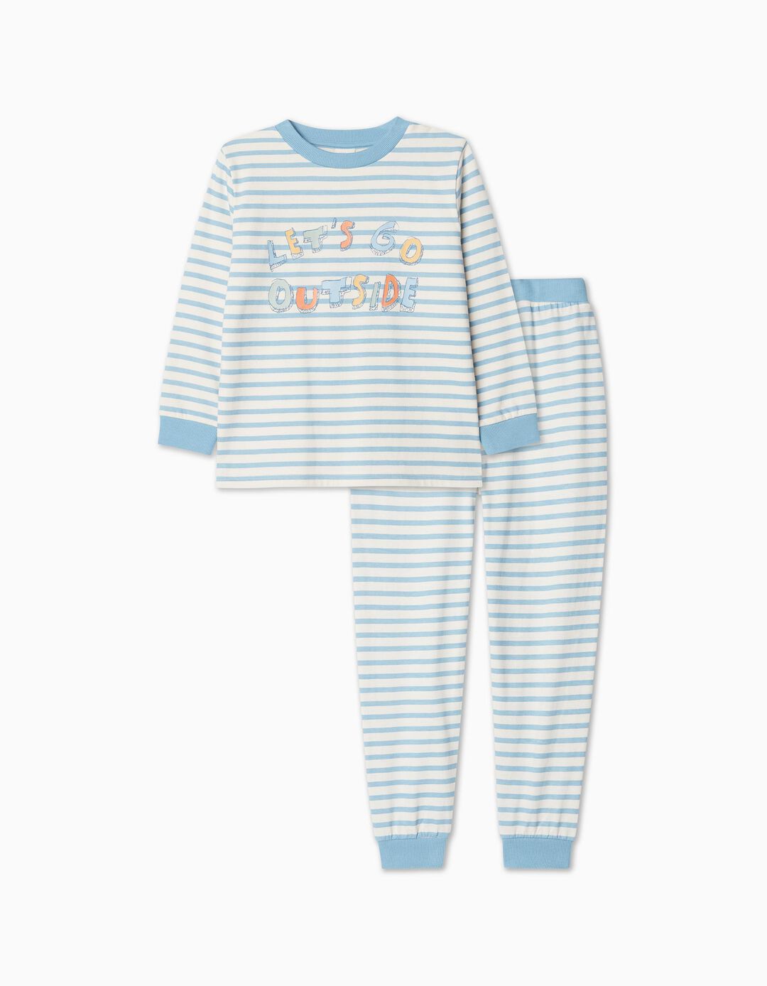 Striped Pajamas, Boy, Light Blue