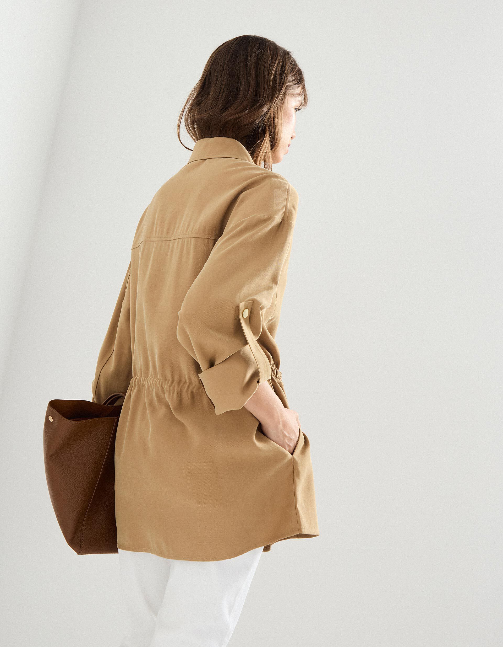 Comprar Online Sobrecamisa em Liocel, Mulher, Bege 