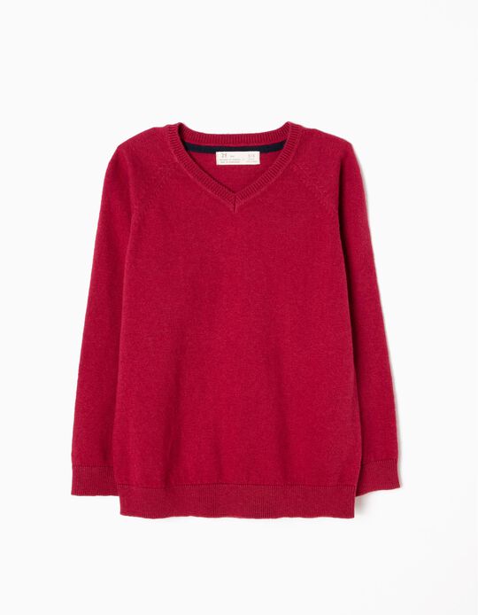 Fine Knit Jumper, Dark Red