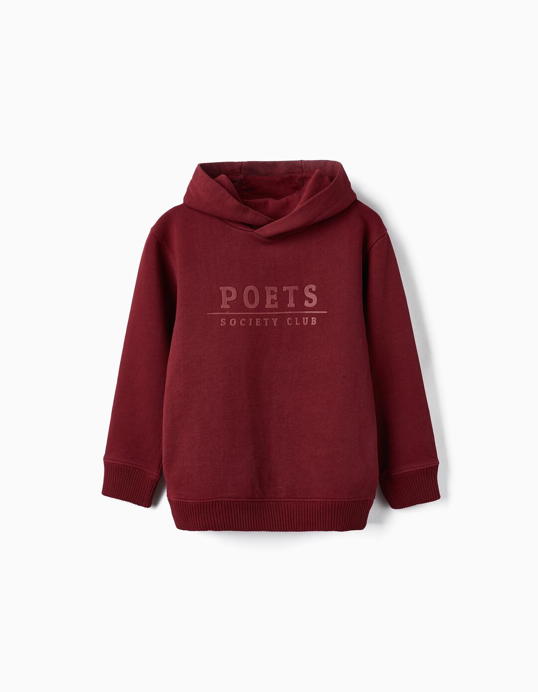 Hooded Sweatshirt in Cotton for Boys 'Poets Society Club', Burgundy
