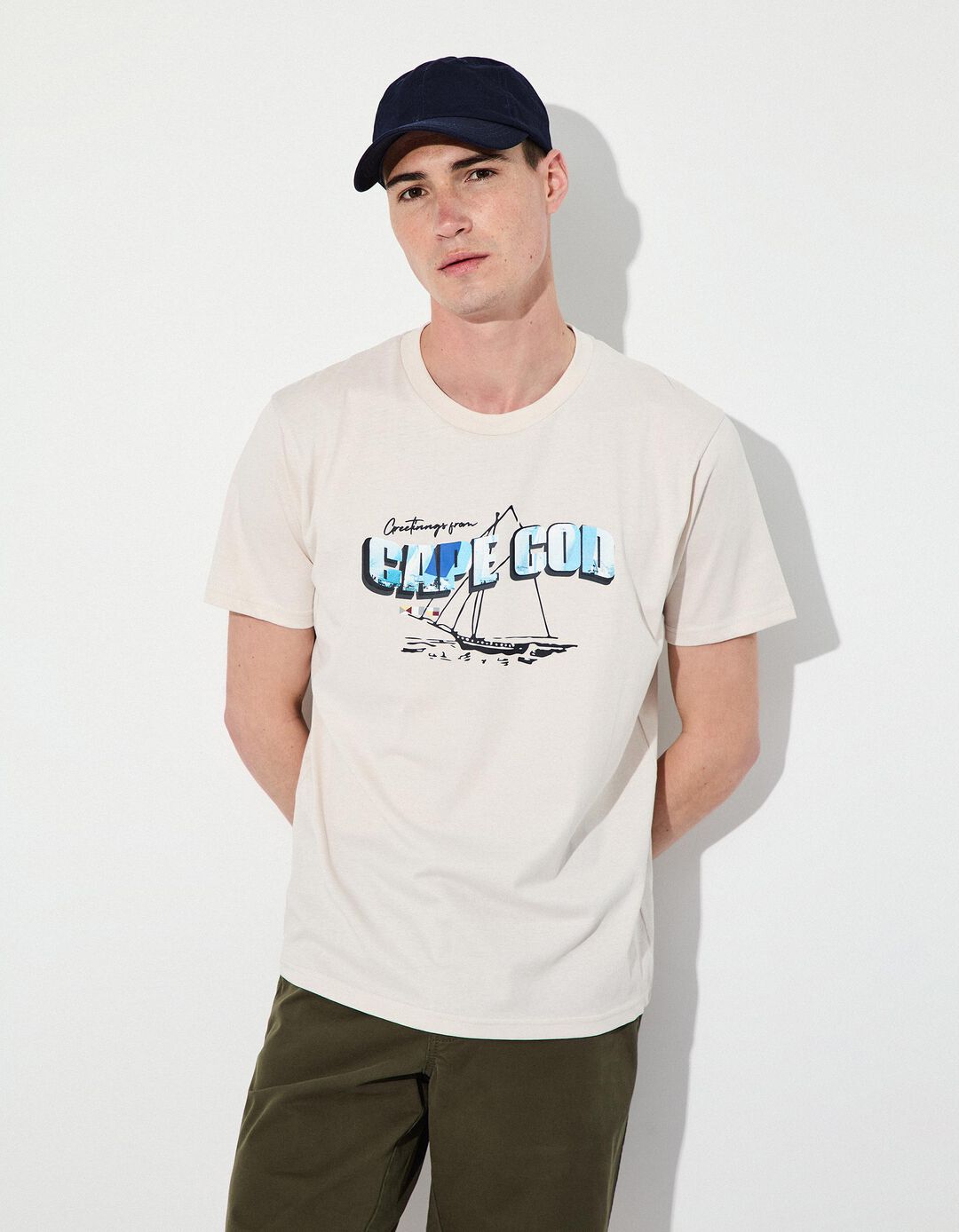T-shirt, Homem, Bege