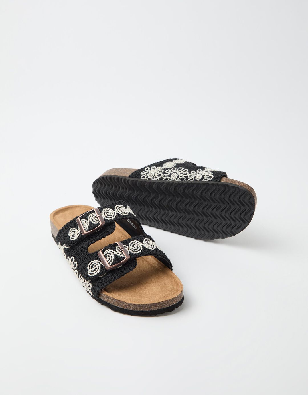 Sand&aacute;lias Crochet, Mulher, Preto