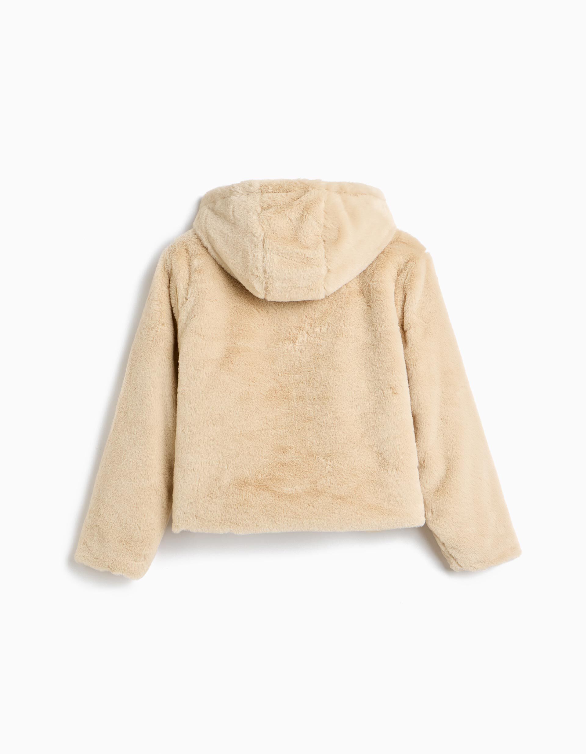 Comprar Online Casaco Efeito Pelo, Menina, Bege Claro