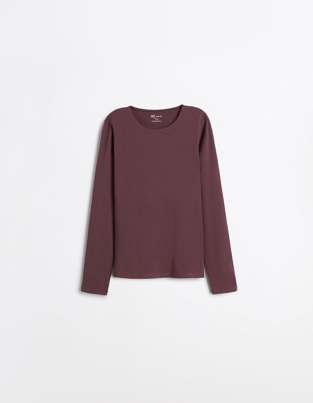 Camisola De Manga Comprida, Mulher, Vermelho Escuro