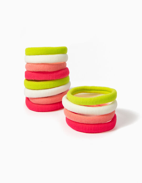 Pack of 12 Hair Elastic Bands, Neon
