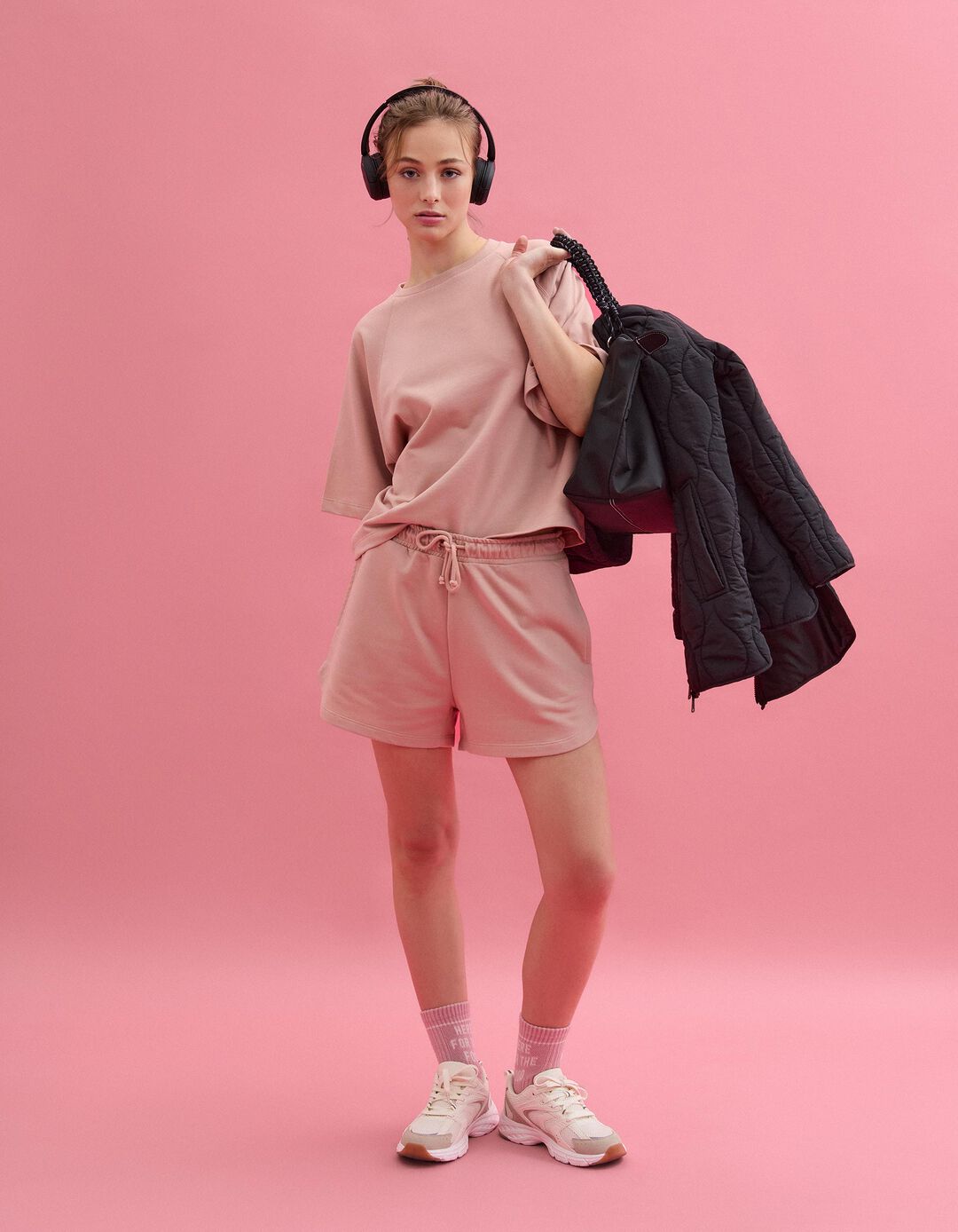 Cal&ccedil;&otilde;es Fleece, Mulher, Rosa Claro