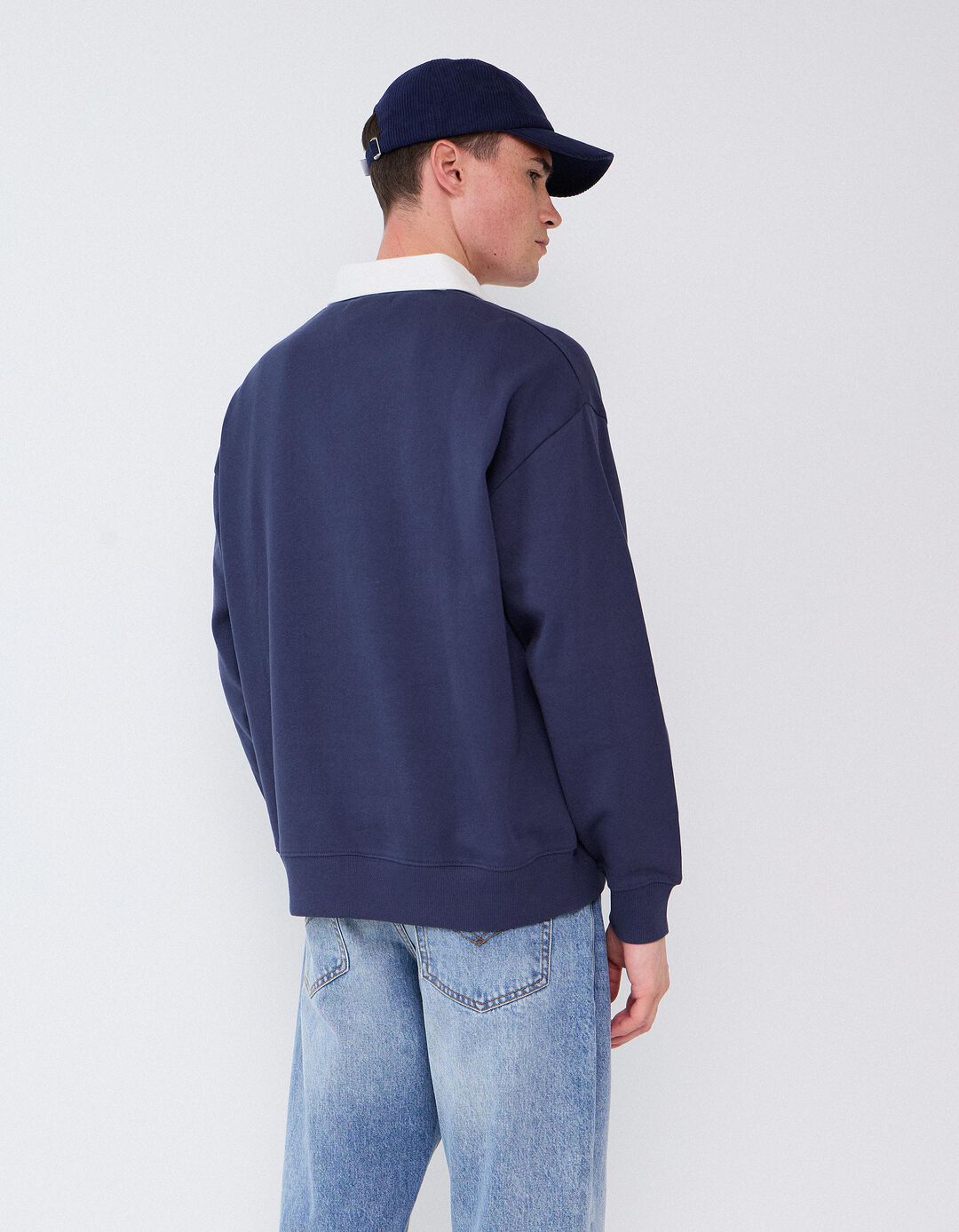 Camisola Com Gola Polo, Homem, Azul Escuro