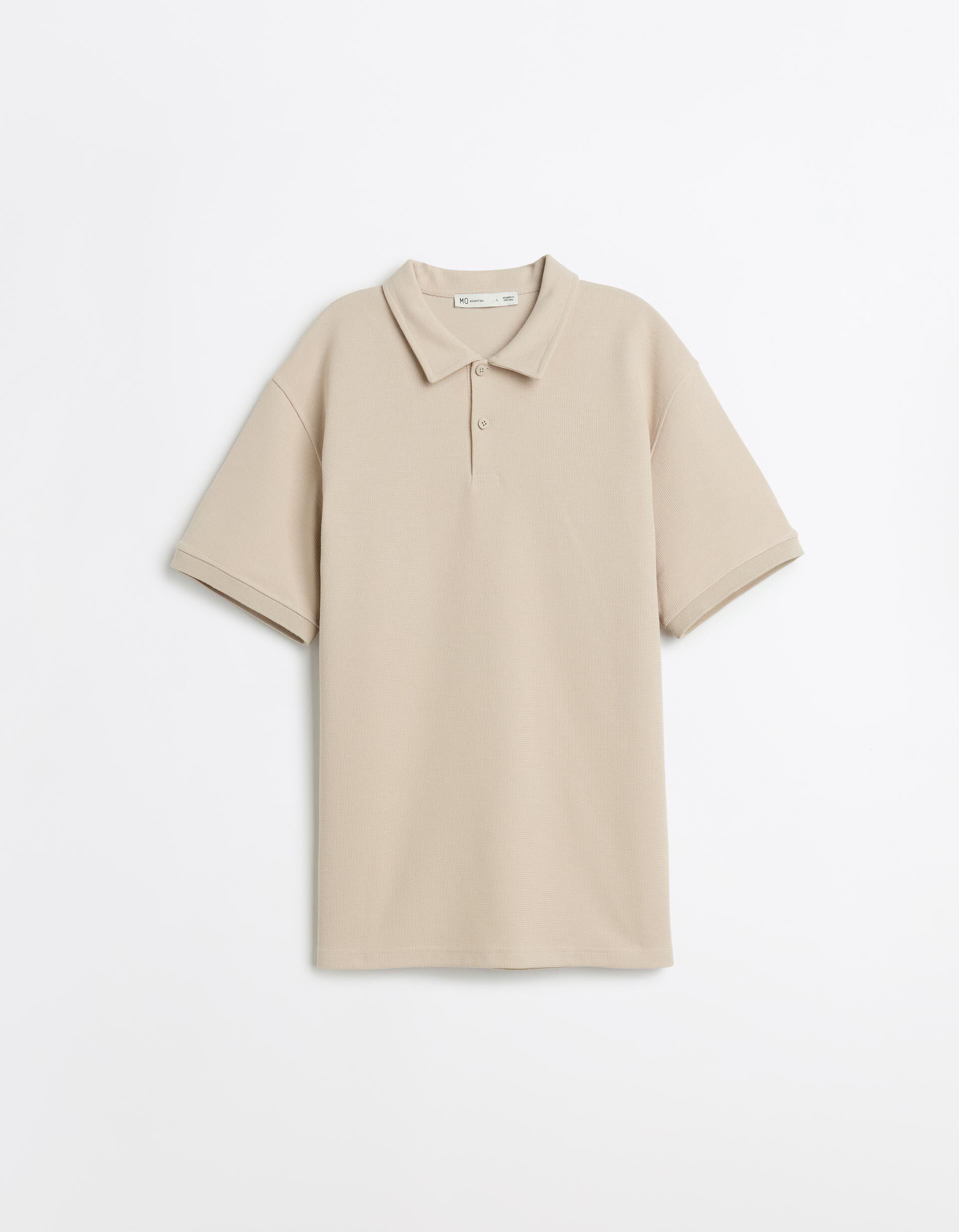 Comprar Online Polo Waffle, Homem, Bege Claro