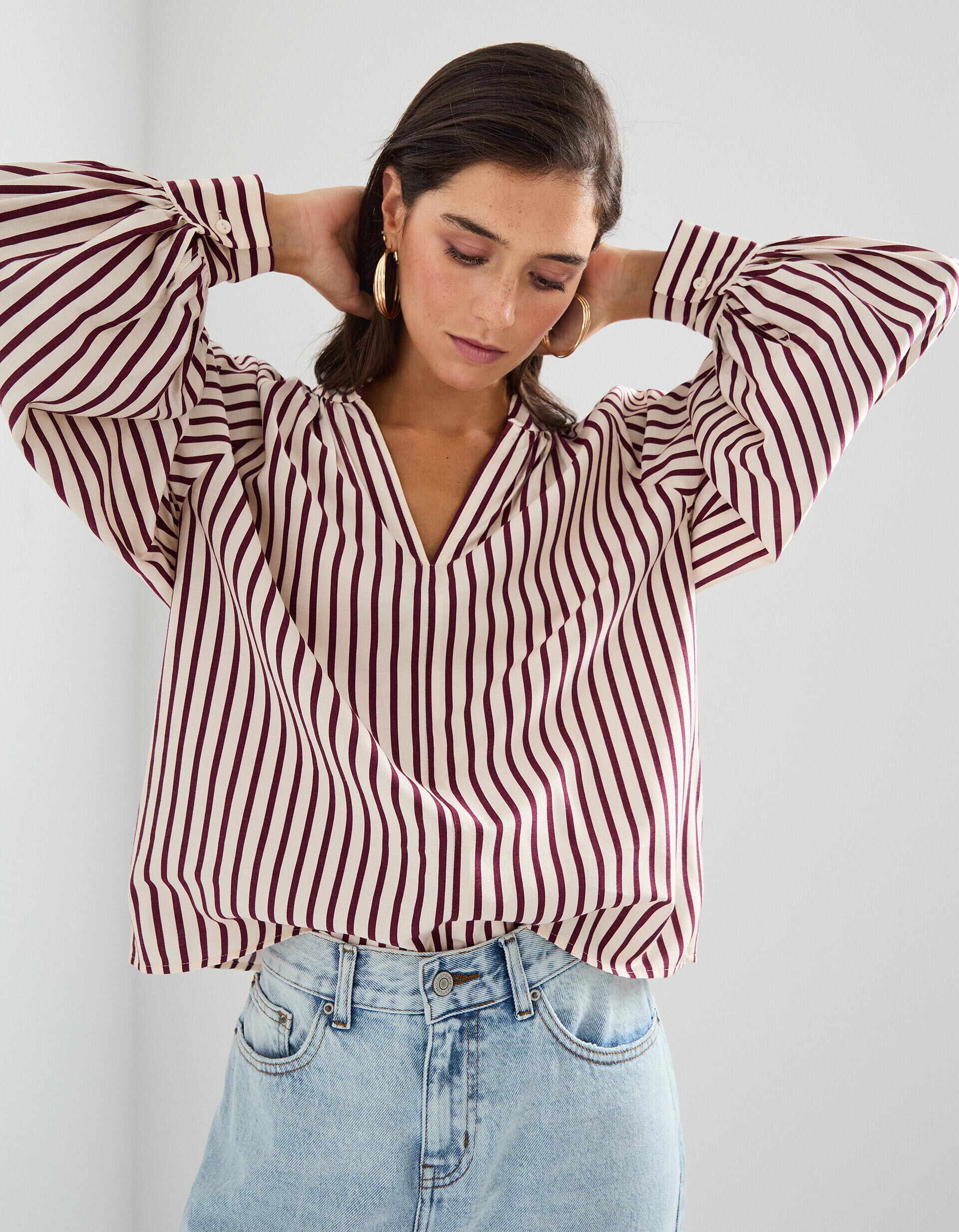 Comprar Online Blusa Riscas, Mulher, Vermelho