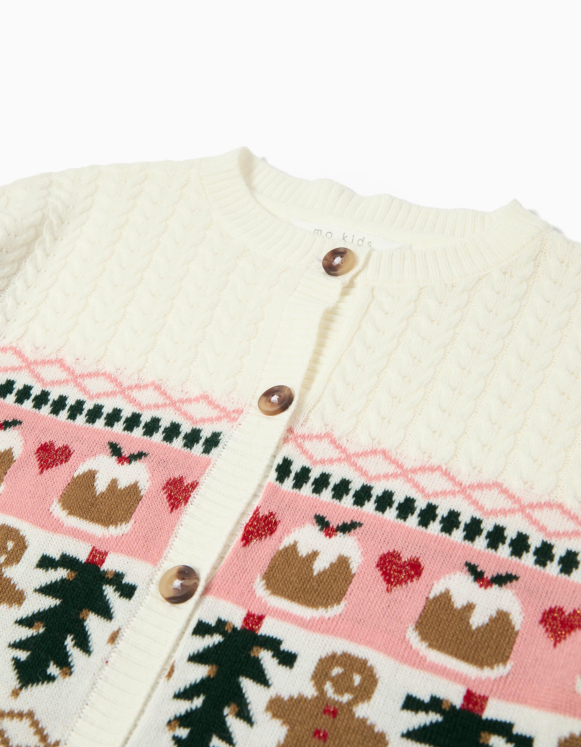 Comprar Online Casaco Malha Natal, Menina, Bege Claro