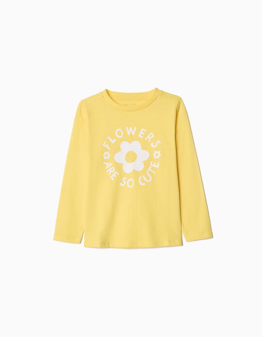 Comprar Online T-shirt de Manga Comprida Estampado, Menina, Amarelo