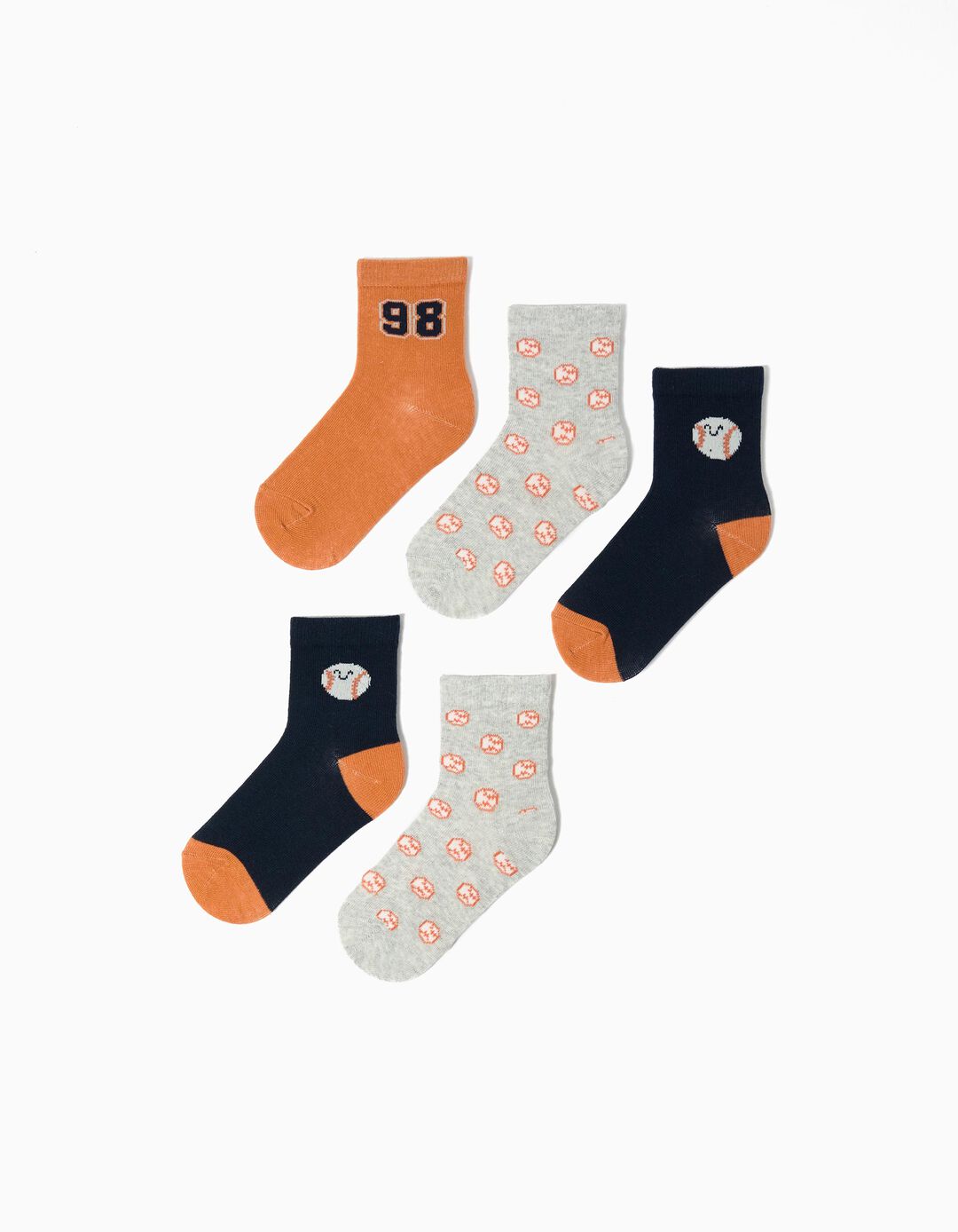 Pack 5 Pares de Meias, Menino, Multicolor
