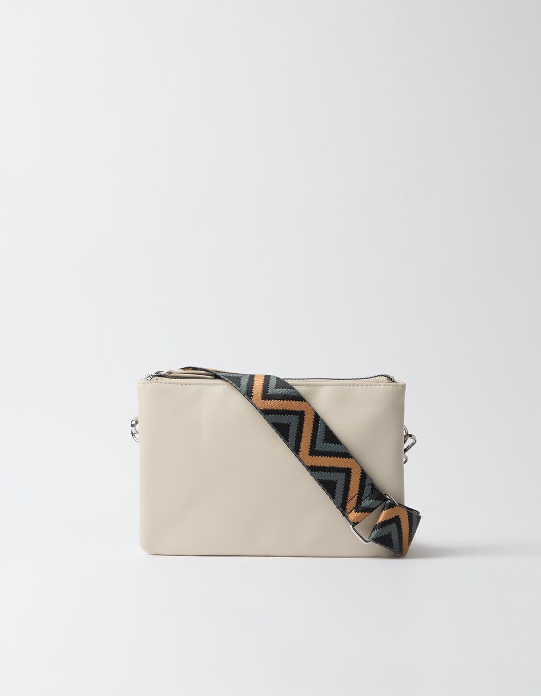 Mala Com Al&ccedil;a Jacquard, Mulher, Bege