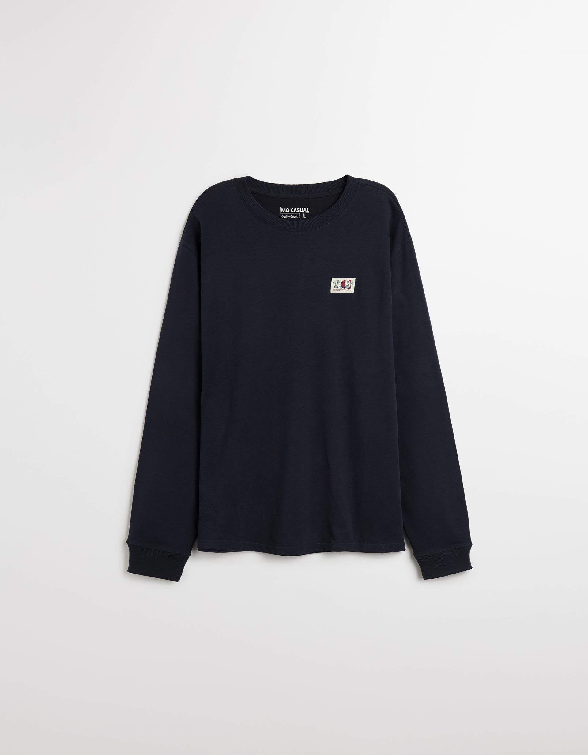 Comprar Online T-shirt de Manga Comprida, Homem, Azul Escuro