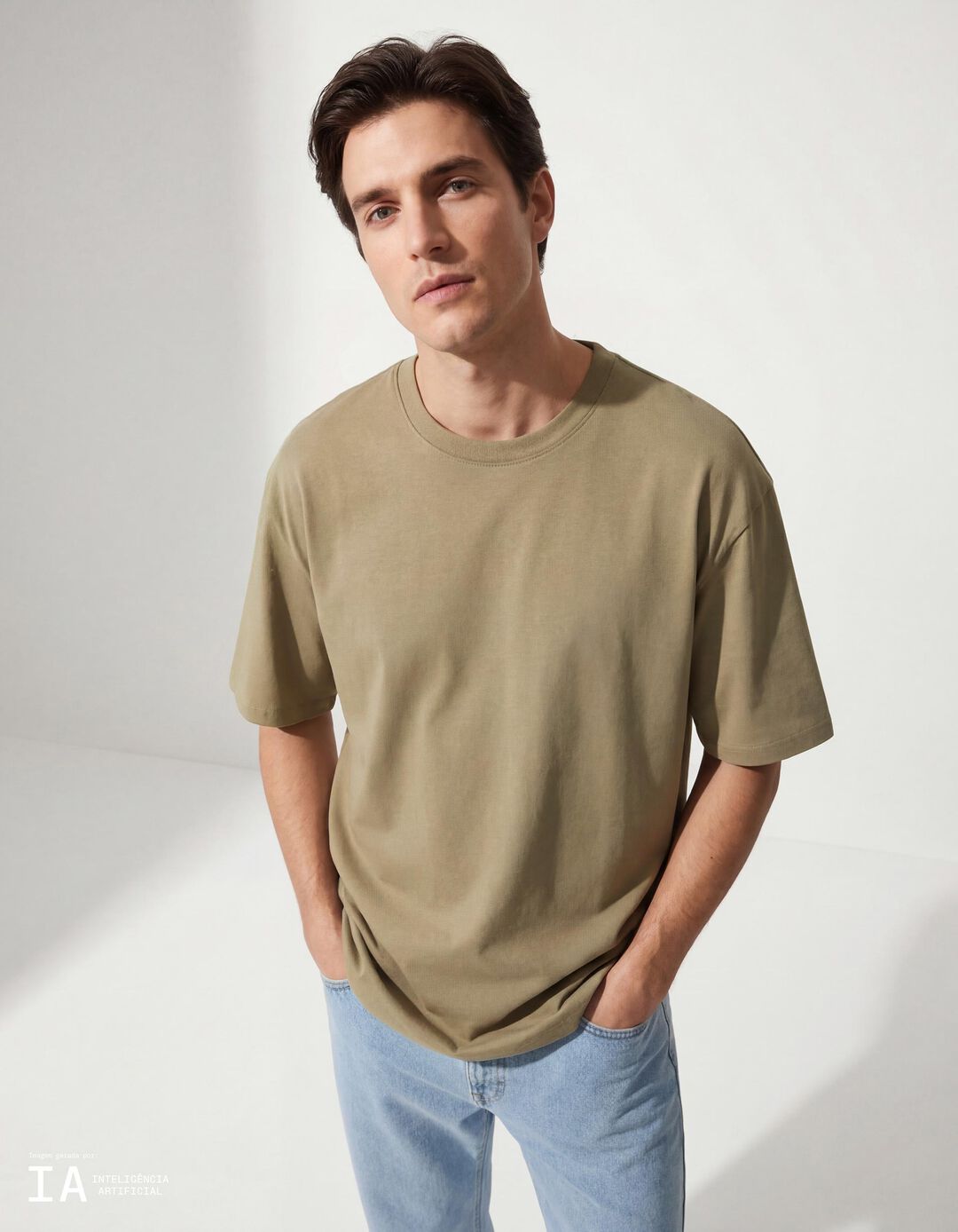 T-shirt, Homem, Verde Escuro