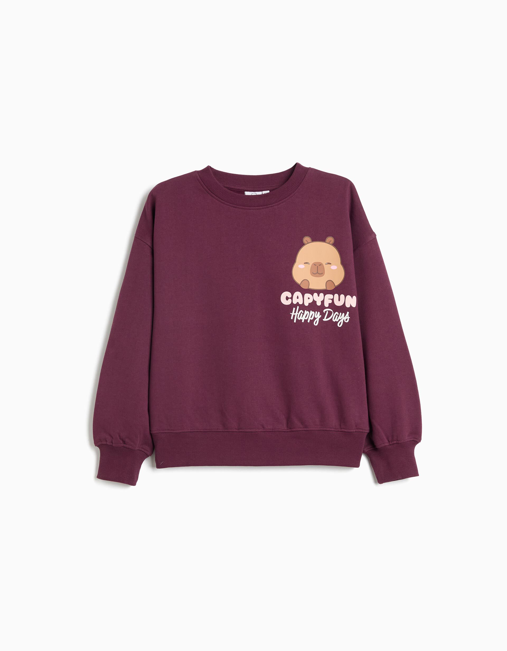 Comprar Online Sweatshirt 'Capybara' &copy;Capyfun, Menina, Vermelho Escuro