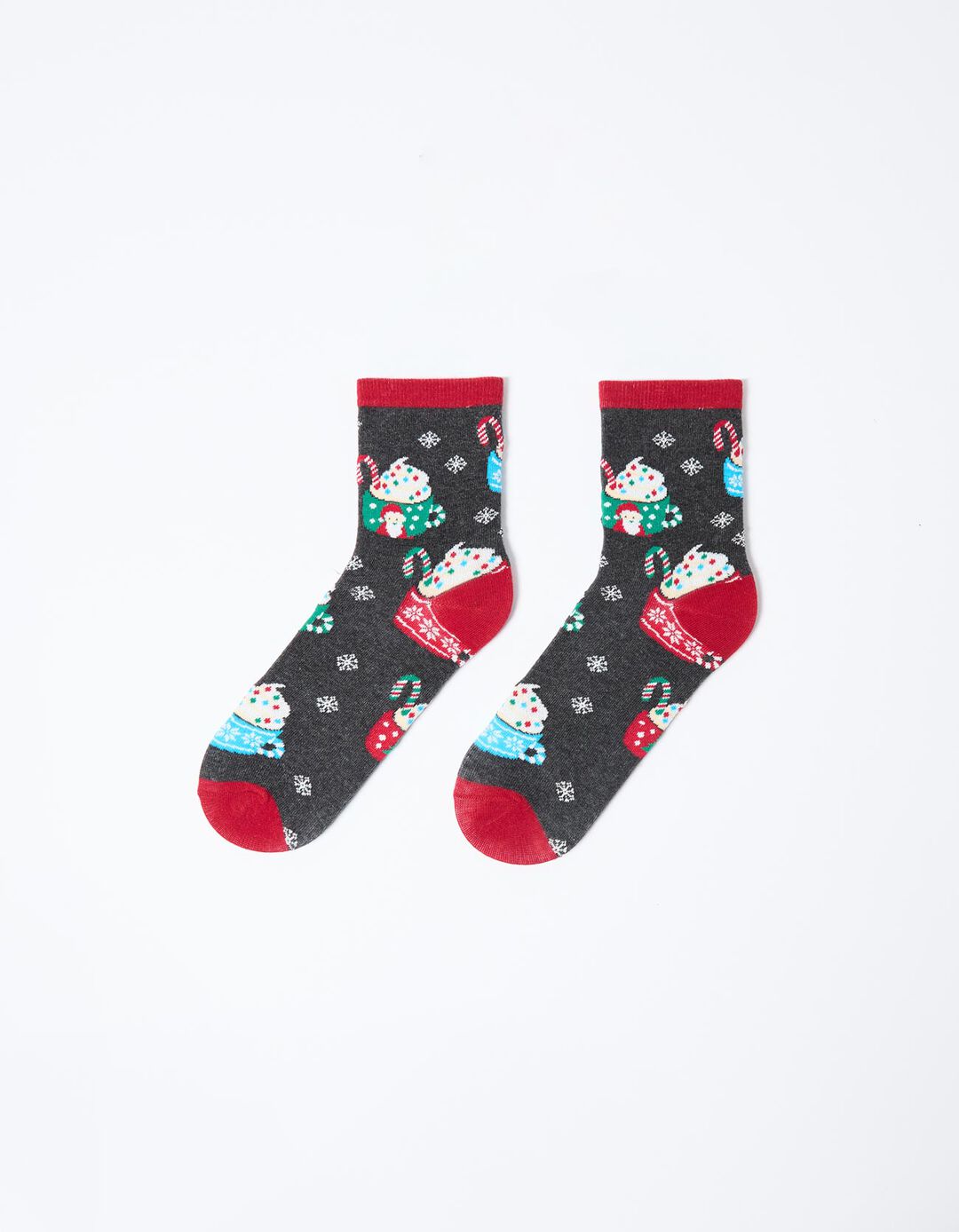 Par de Meias Natal, Mulher, Cinzento