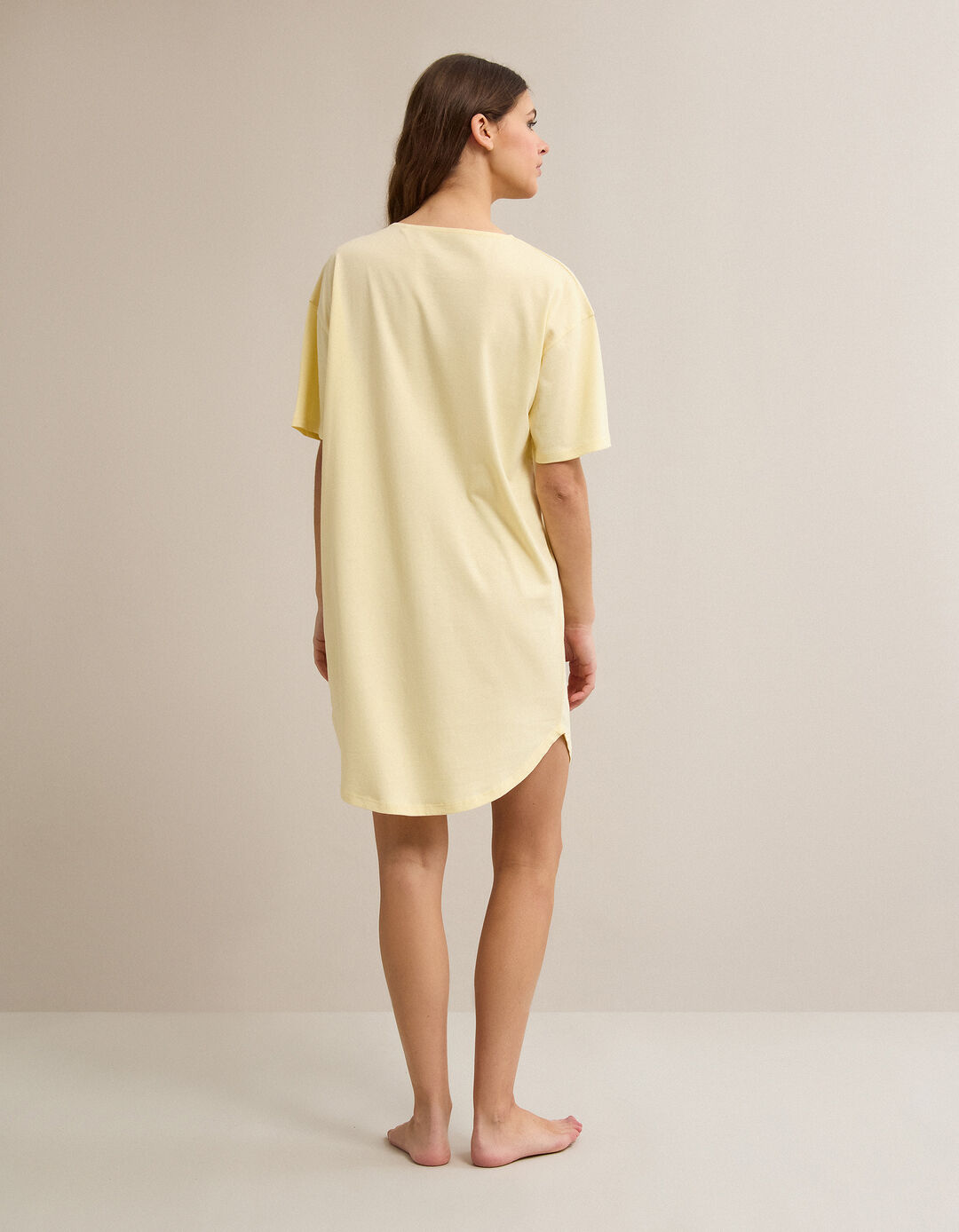 Camisa de Dormir, Mulher, Amarelo Claro