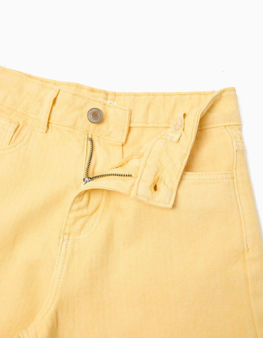 Cal&ccedil;as de Ganga Wide Leg, Menina, Amarelo Claro