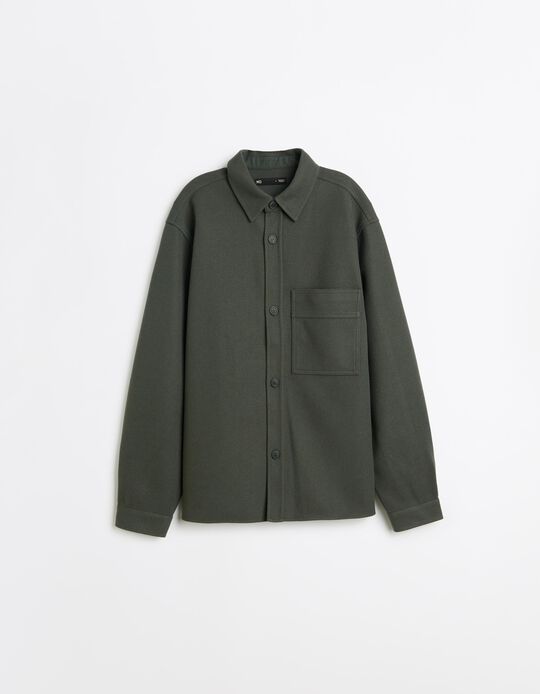 Comprar Online Sobrecamisa Em Malha, Homem, Verde Escuro