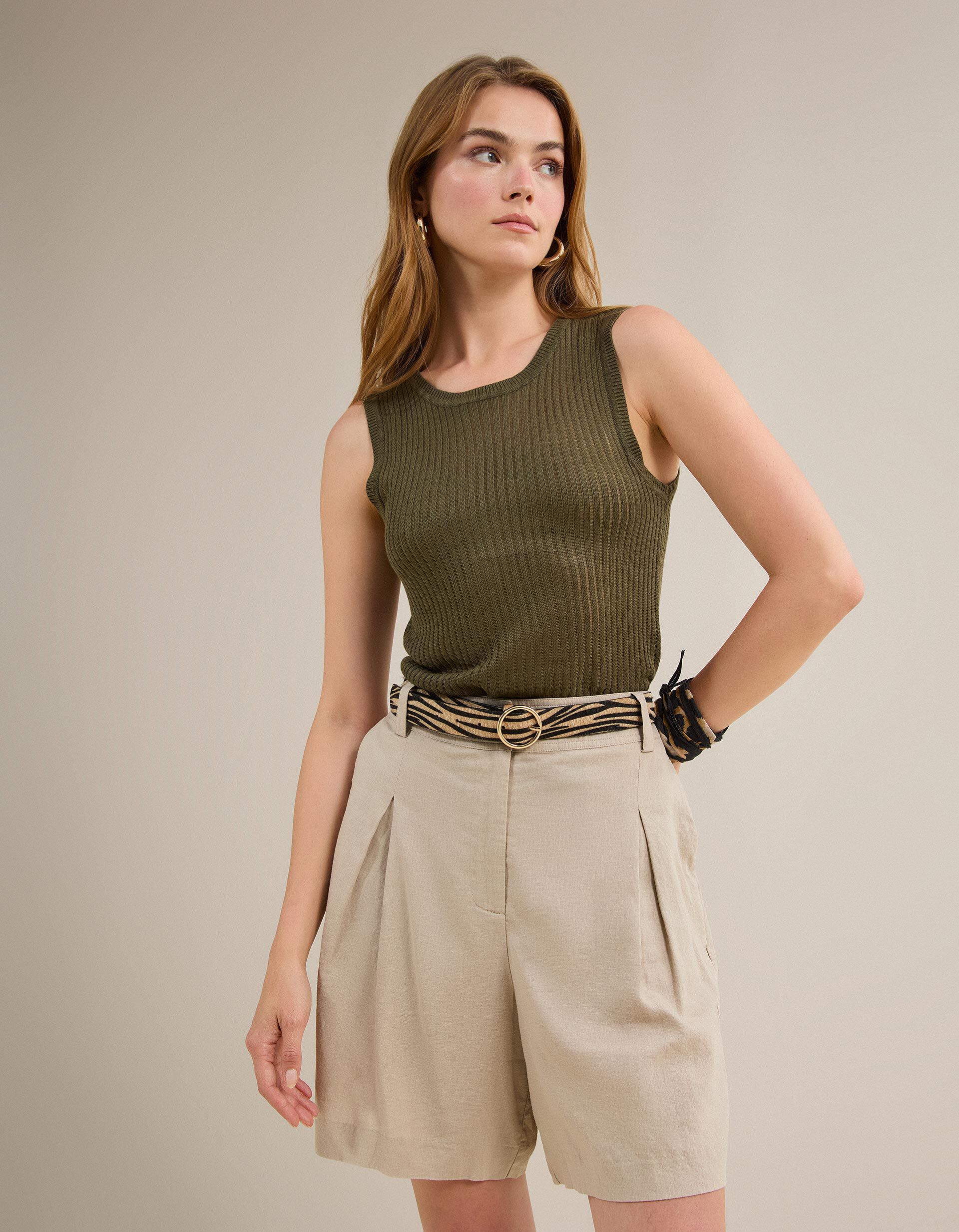 Comprar Online Top Tricotado R&uacute;stico, Mulher, Verde Escuro
