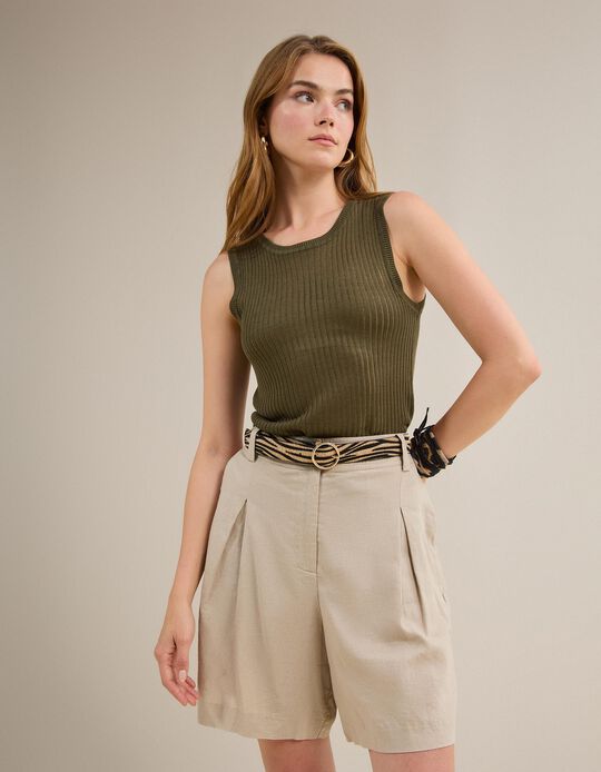 Comprar Online Top Tricotado R&uacute;stico, Mulher, Verde Escuro