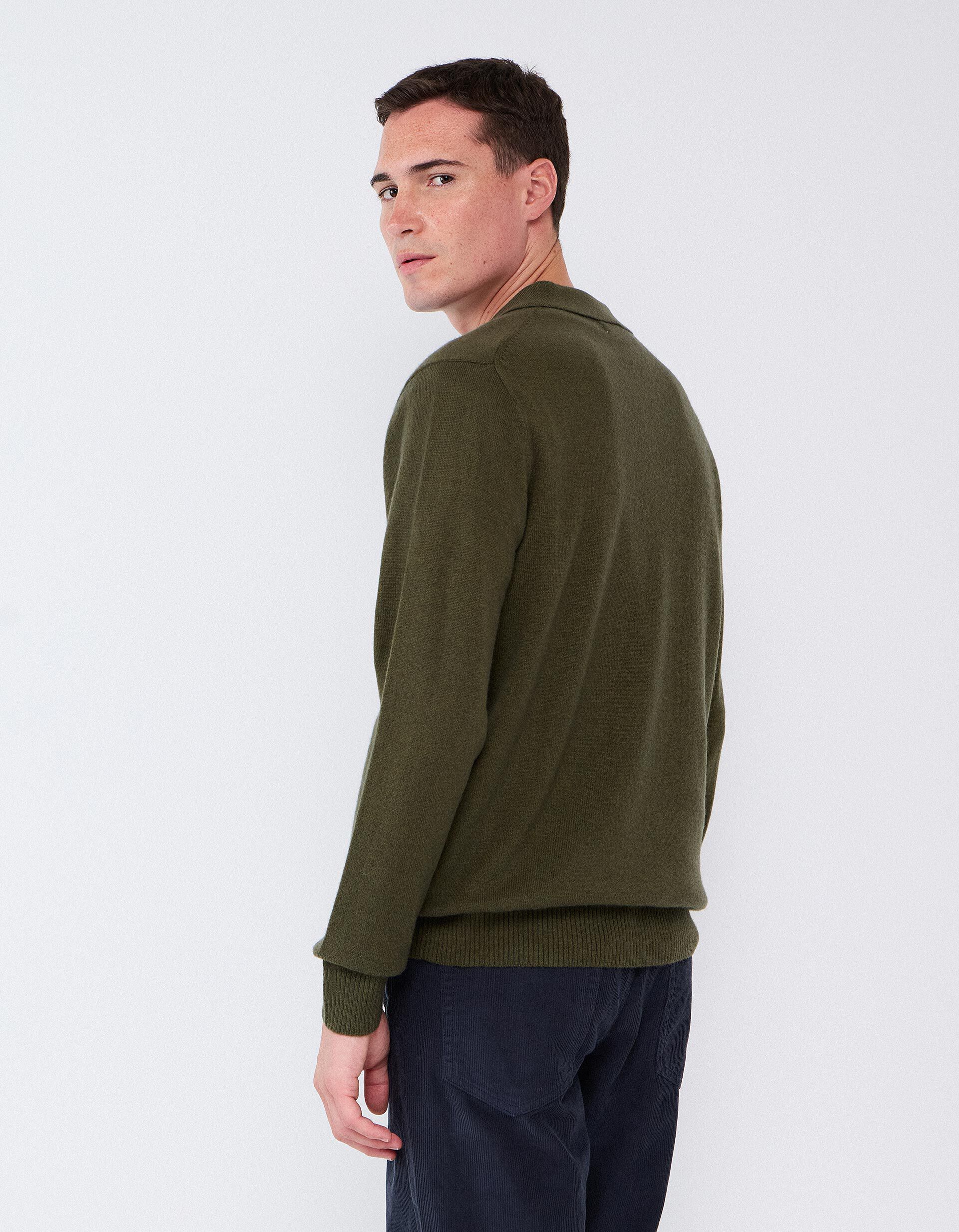 Comprar Online Polo Com Mistura De L&atilde;, Homem, Verde Escuro