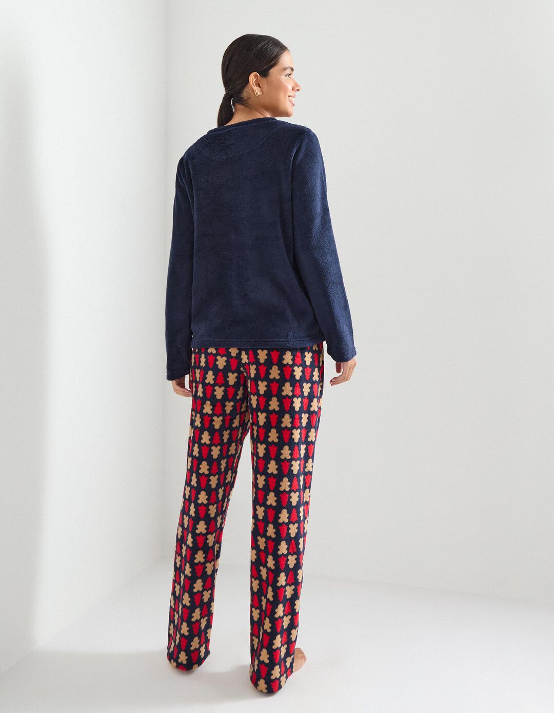 Pijama Polar de Natal, Mulher, Azul Escuro