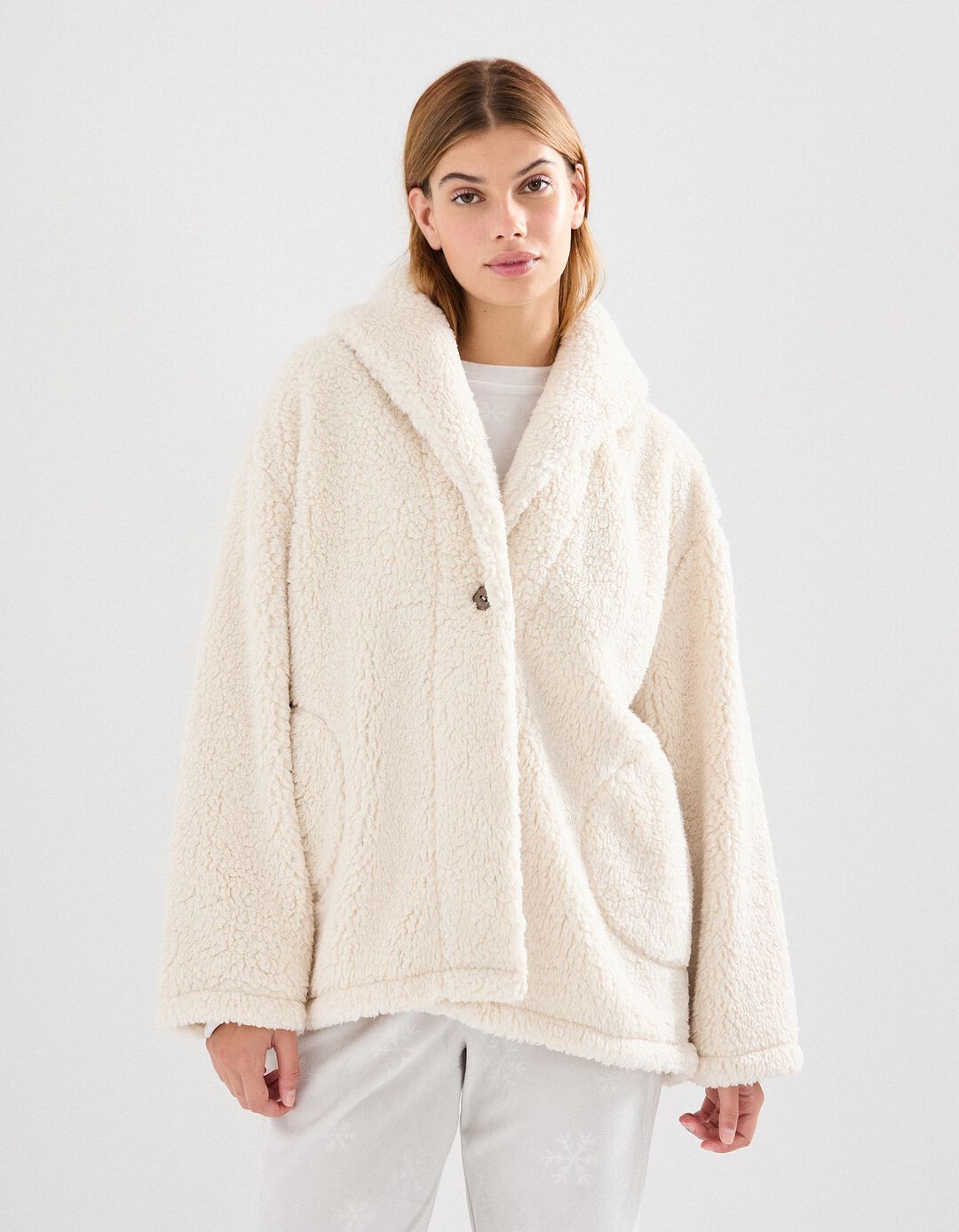 Casaco Sherpa, Mulher, Cru