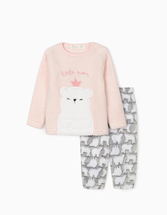 Pyjamas for Baby Girls 'Little Queen', Pink/Grey