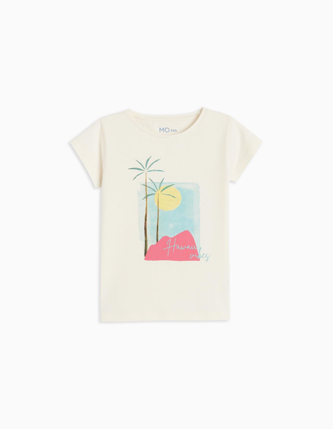 Print T-shirt, Girls, Light Beige