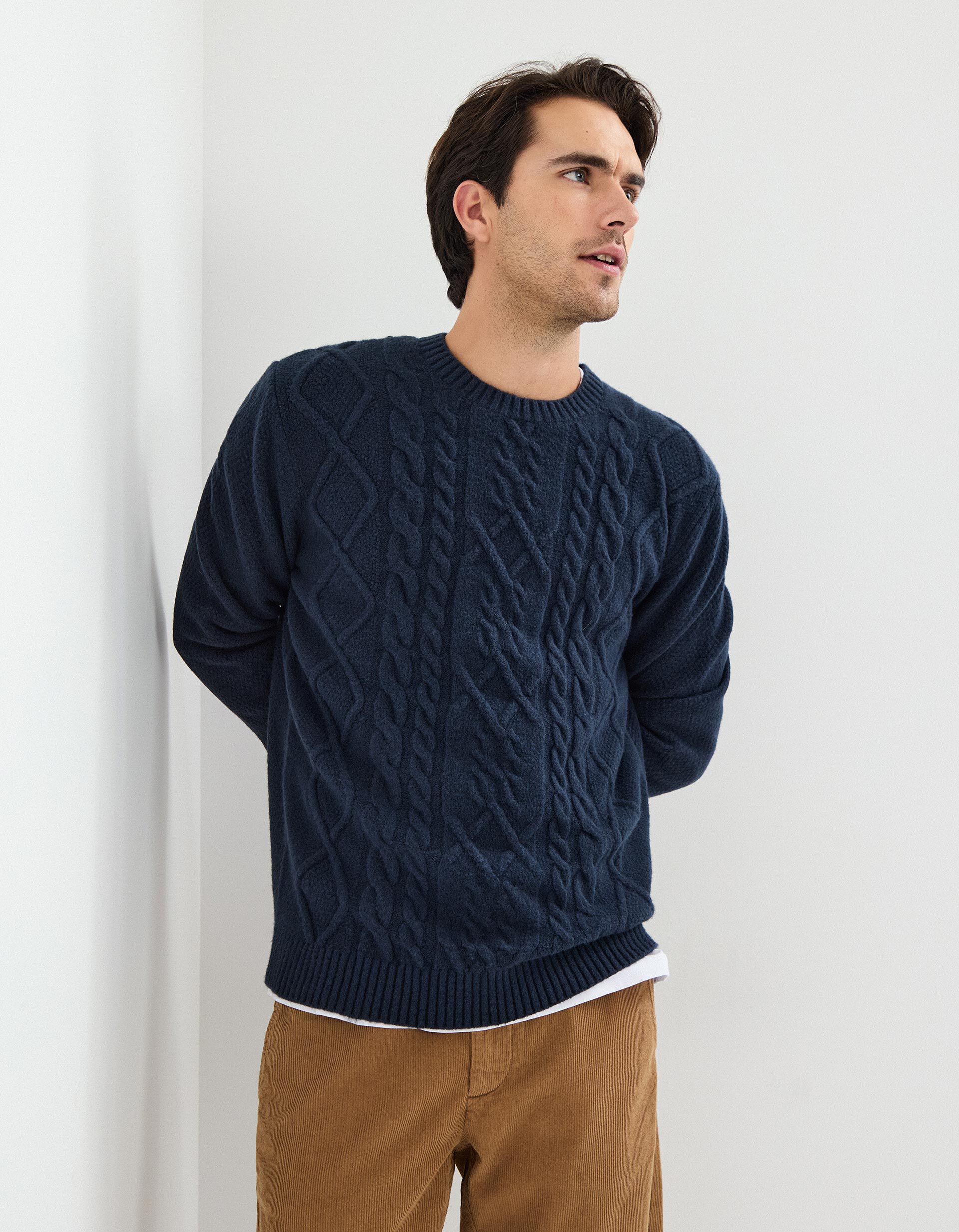 Comprar Online Camisola de Malha, Homem, Azul Escuro