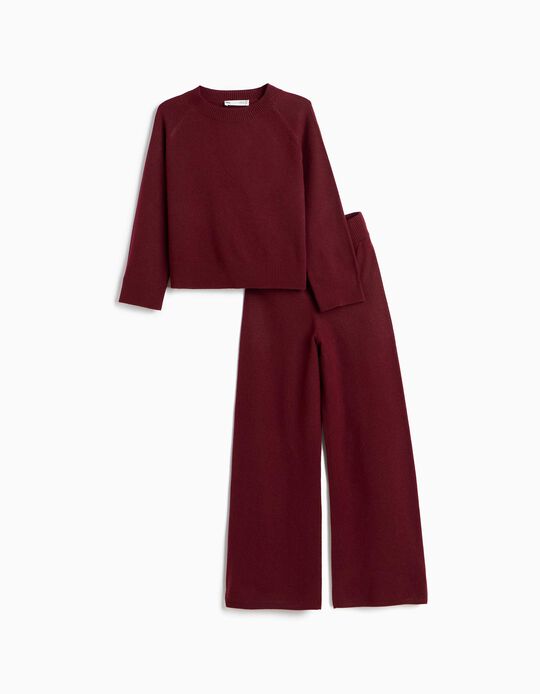 Comprar Online Conjunto De Malha, Menina, Vermelho Escuro